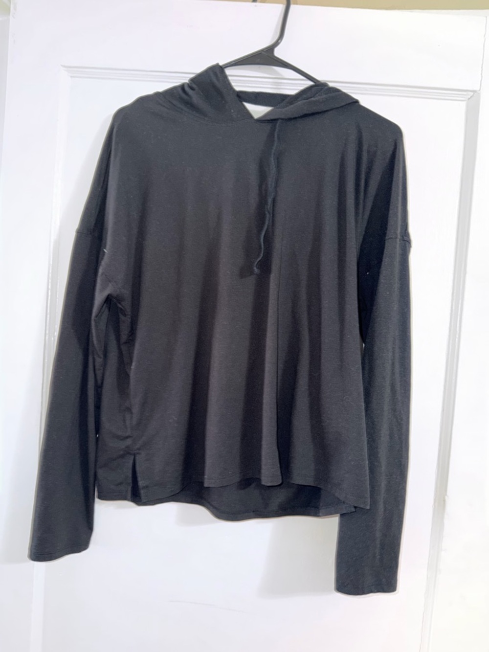 Black Lightweight Hoodie Top